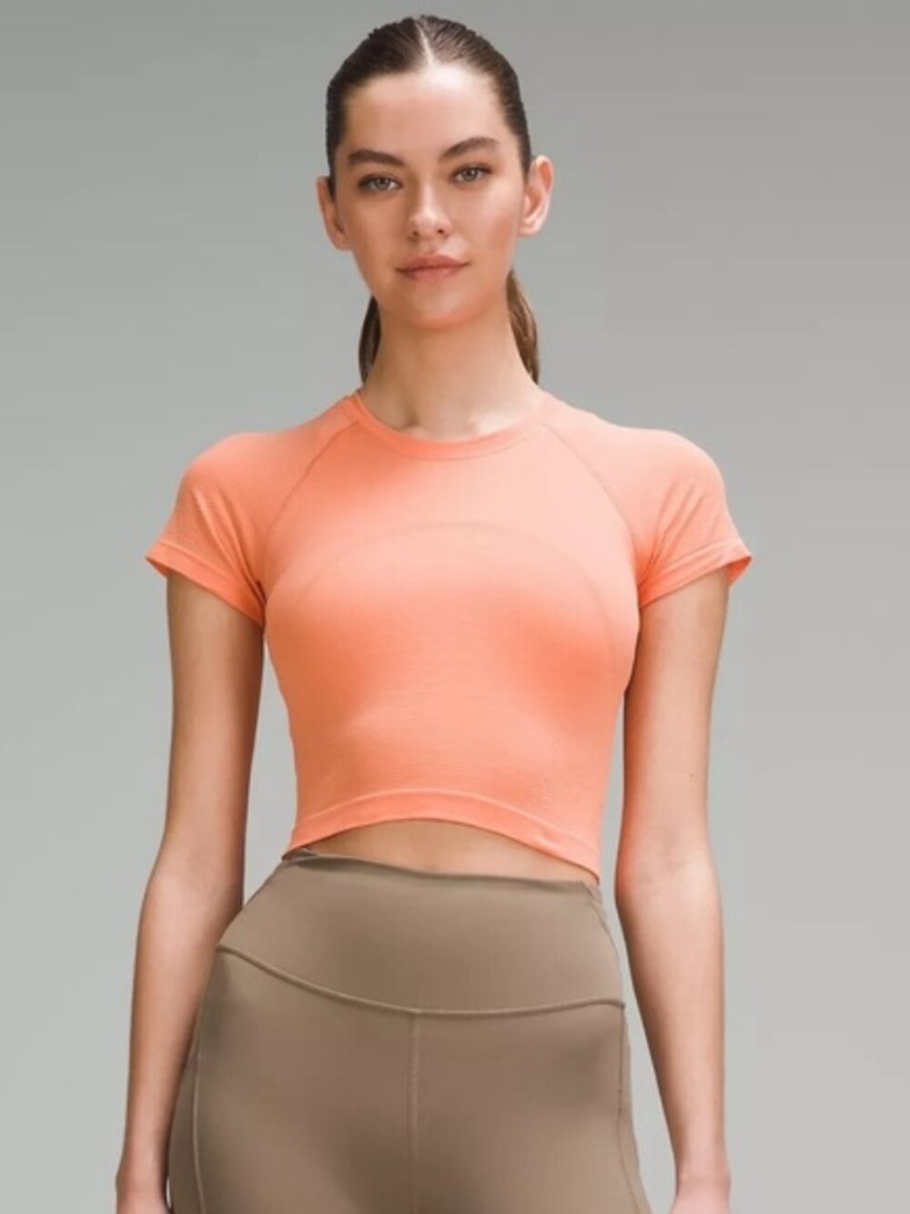 Lululemon Women's Swiftly Tech Cropped Short-Sleeve Shirt 2.0 - Coral